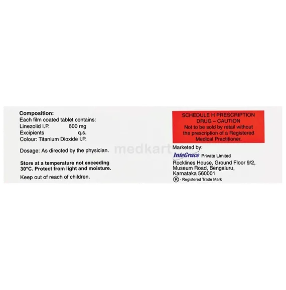lizolid 600mg tablet 10's